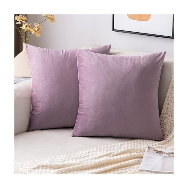 Pudebetræk 50x50 cm i dekorativt fløjl sofapudebetræk super glat blød dekoration hus værelse værelse værelse til sofa 2 værelser mange af 2 lys lilla