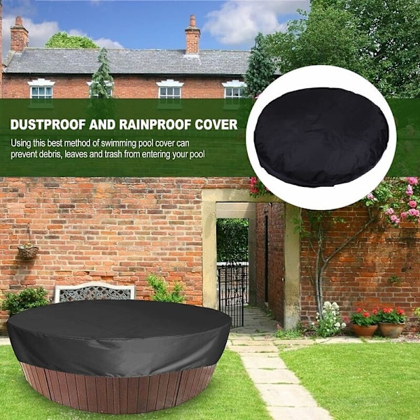 Rund poolöverdrag för pool, solskydd för swimmingpool, ogenomträngligt skydd för spa, 190t för utomhusspa badkar, —— Brun 210 × 30cm
