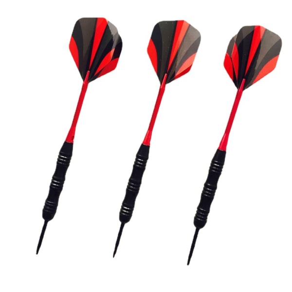 3-pack låda aluminium match dart pin-typ dart bärbar nålspetsad dart flights dart för sportevenemang (svart och röd)