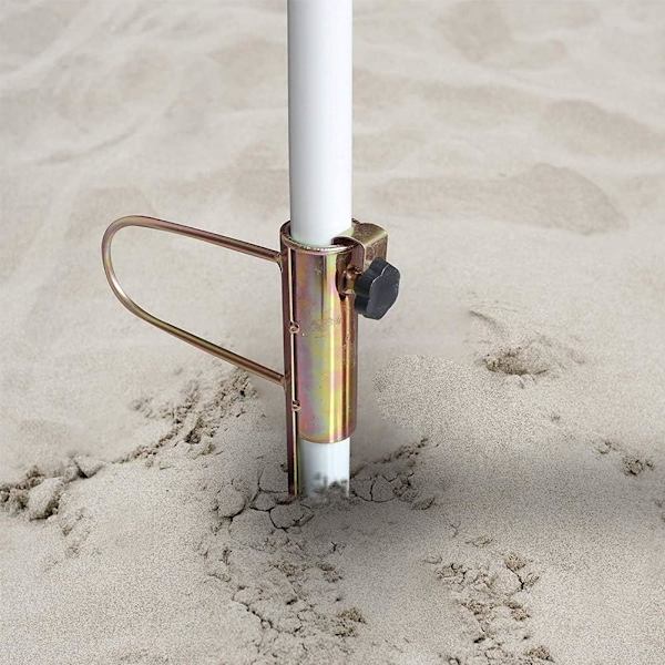 Strandparasol Stativ, Robust Metal Stativ, Jordindstik, Flagstang, Sand/Græs Stativ, Ankerpæl til Terrasseparasol, Flagstang, Fiskespind