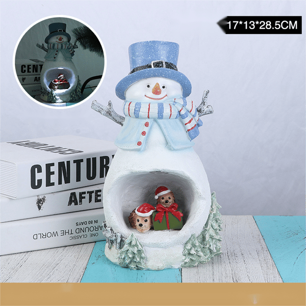 1 stk. Bordplade Malet Resin Julemand Ornament Julepynt