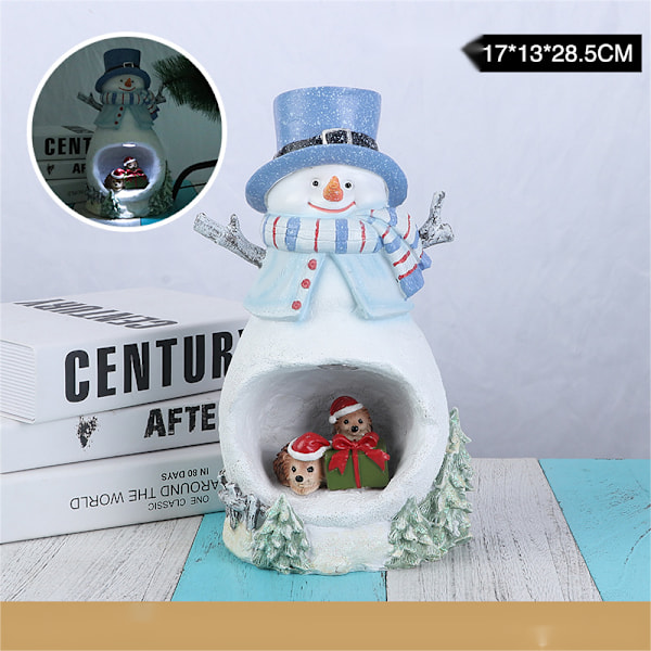 1 stk. Bordplate malt harpiksnisseornament julepynt