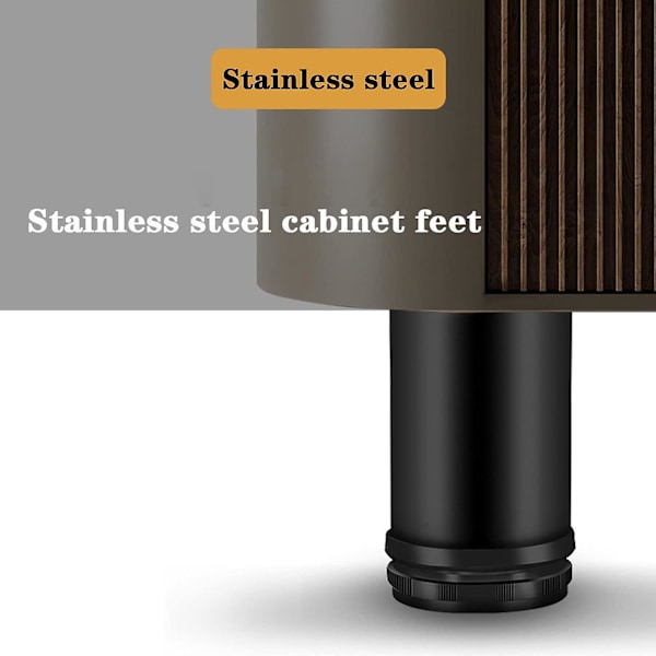(Sort) 20CM Justerbar Møbelben, 4PCS Højdejusterbart Bordben Metal Møbelben Rustfrit Stål Bordben Møbelben Med Skruer Cabi