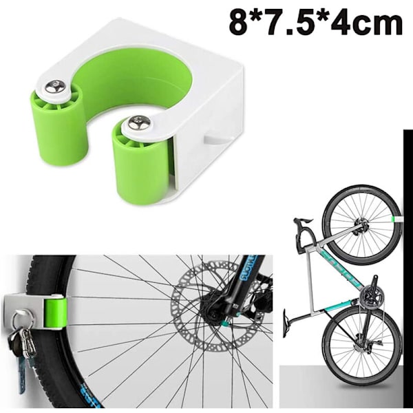 Cykelparkeringsspänne Väggfäste MTB Landsvägscykel Vertikal Förvaringsställ Klämma Cykelställ Displayställ Spännen MTB Cykel, Grön