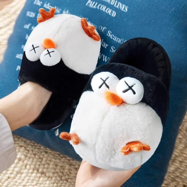 Cartoon indoor household cotton slippers women's winter heel thick-soled warm couple slippers winter 24.5cm