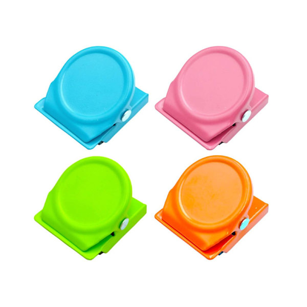 4 magnetiska metallklämmor, 30 mm färgade kylskåpsmagneter för whiteboard, för bildmemo, hem, skola, kontor, klassrumsmaterial