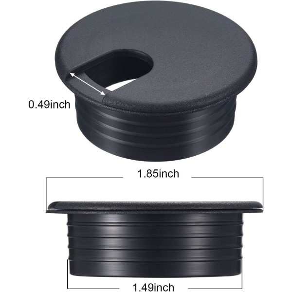 10 Packs Office Black Cable Wire Eyelet Cord, Eyelet Plastic Cord