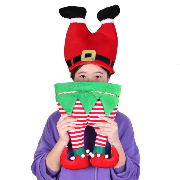 2 pakke julehatte til børn Voksne Røde bukser Hatte Klovnehatte Julepynt Festartikler Gaver