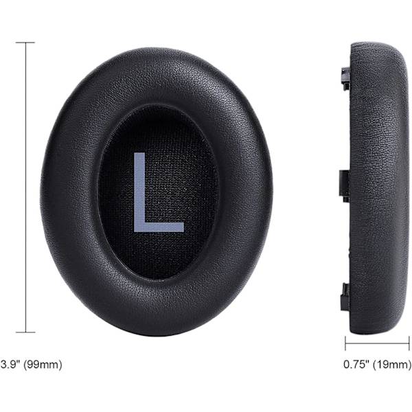 Øreputer, erstatningsputer for Bose 700 (NC700) over-ear hodetelefoner, proteinlær dekket, støydempende minneskum, ekstra tykkelse (grå)