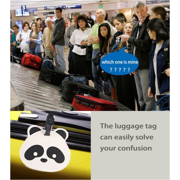 4 kpl matkatavaralappuja, ihanat Panda matkatavaramerkit matkalaukkuihin