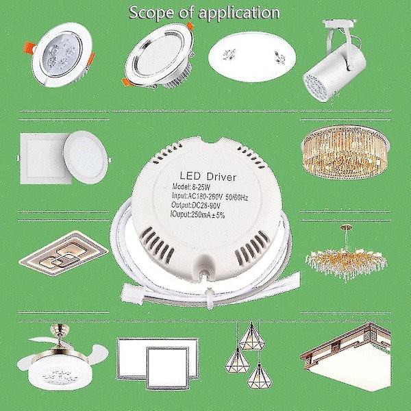 Sirkelformet LED Strømforsyningsdriver Transformator AC180-260V LED Driver for Lampe