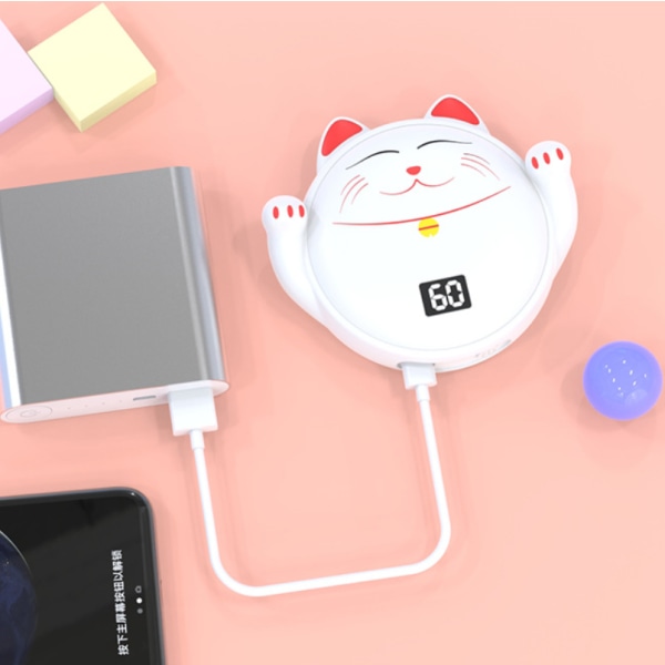 Håndvarmer powerbank to-i-en bærbar USB mini opvarmning tegneserie babyvarmer
