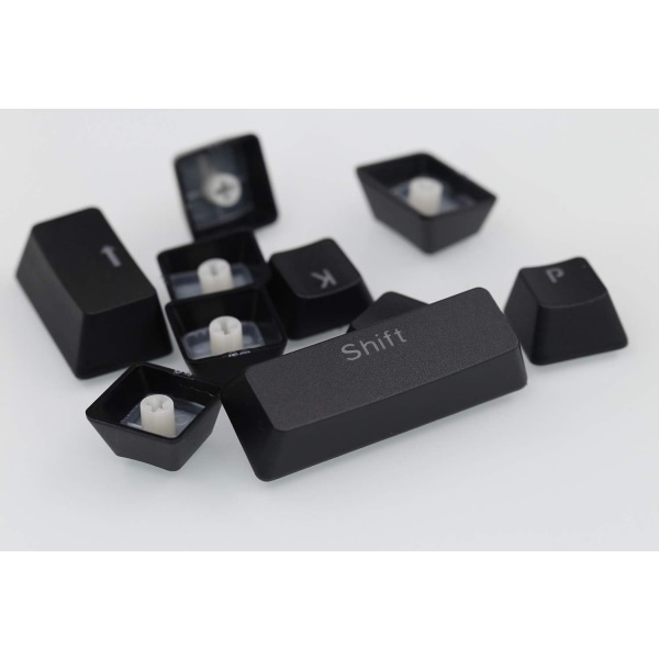 Black-Universal 104 Keyset Keycap ABS Fargerike bakgrunnsbelyste erstatninger