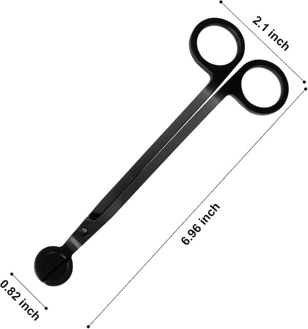 Robust lysestakesaks - Premium rustfritt stål lysestakesaks - Polerte lysestakssakser (matt sort)