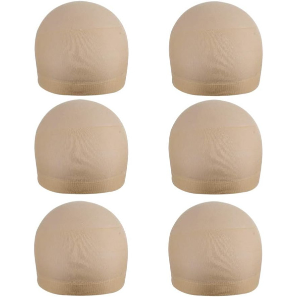 6 st Unisex Perukmössor Andningsbara Nylon Perukmössa (Vit)