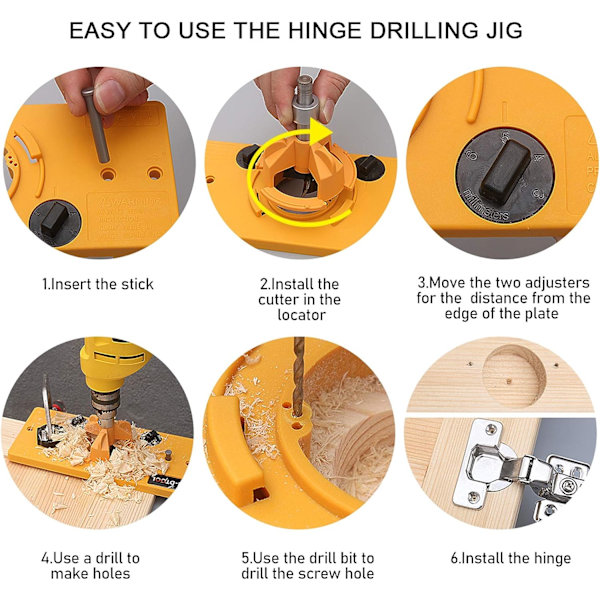 35mm hengsel boremal Jig hullguide verktøy for kjøkkenskapdører hengsel