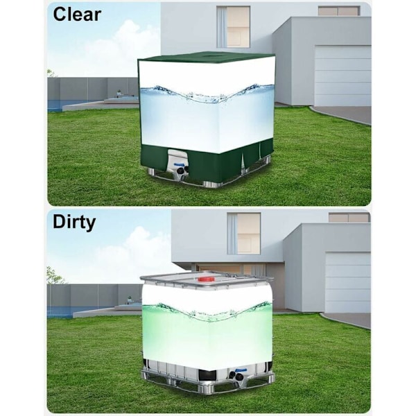 Skydd för IBC 1000L tank, skyddslock för vattentank, anti-UV dammskydd, plugg vattentankspresenning (116 x 100 x 120 cm, grön)