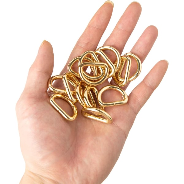 30 Stk D-Ringspenner Usveiset Gull Metallspenne Ring Sytilbehør
