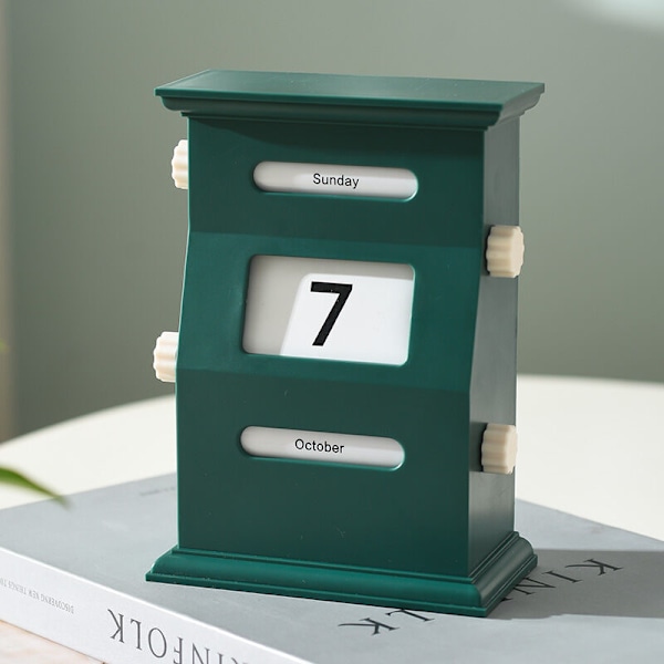 Evigvarende kalender - Retro skrivebordskalenderblokker Datovisning Skrivebordsdekorasjoner Datoblokker, Evige kalenderblokker for kolleger, Fre