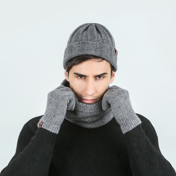 höst vinter halsduk mössa handskar varma tillbehör tre delar set