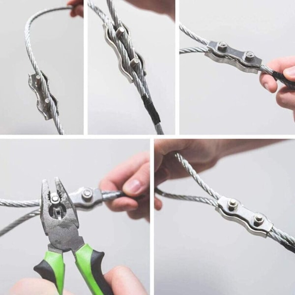 12 Stk. Duplex Rustfrit stål tang Dobbelt drivhus rustfrit stål kabler ledningsstik luggrowed kabler duplex pincet m2 kabeltang til m