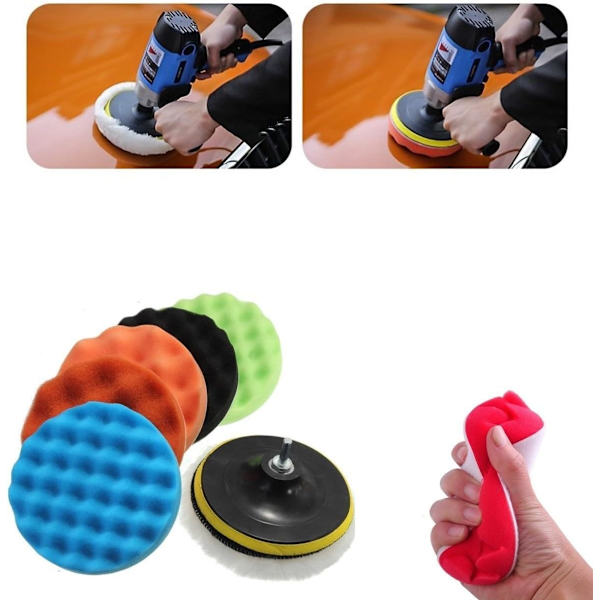 Set med 5 huvar för polermaskin - 155 mm