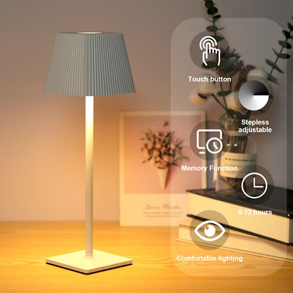 LED bordslampa, modern golvlampa med touchkontroll, variabel intensitet nattlampa med 3 färgtemperaturer för vardagsrum, sovrum, skrivbord