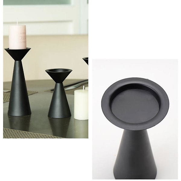 Svart Ljusstake Set Om 3