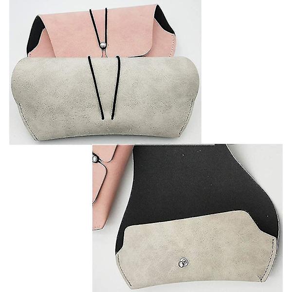 2 stk Solbril Etui, PU Læder Bril Etui, Bril Etui Pose Taske