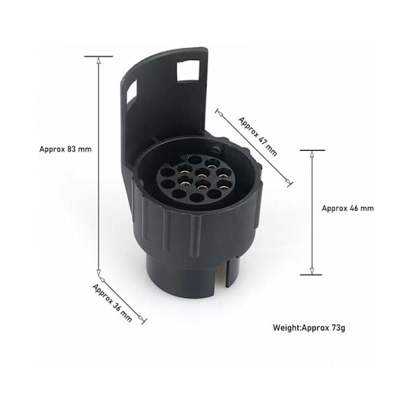 7/13 Adapter Trailer 7 til 13 pins stik Træplade 7 Polet A 13 PIN til bil trailer, traktor, campingvogn, cykelholder