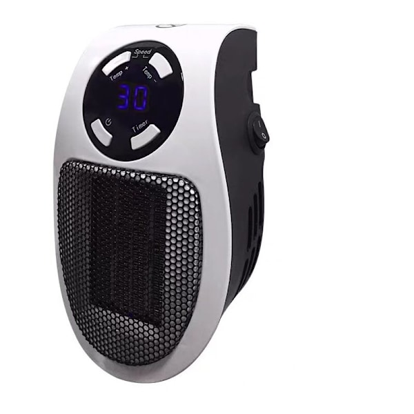 Punmer varme, mini elektrisk varmelegeme 500W, justerbar termostatisk varme, temperaturkontrolfunktion, timerfunktion, bærbar varme