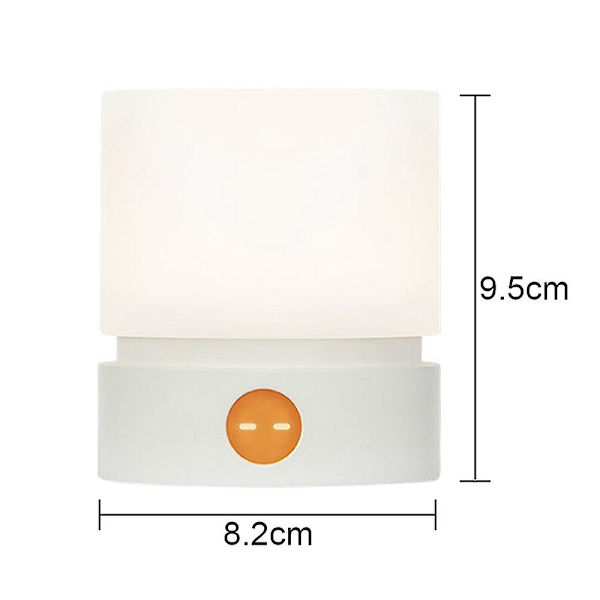 Nattlys - Kreativ enkel sylindrisk nattlys USB-lading timing dimming soverom seng LED øyebeskyttelse pustende atmosfære bordlampe