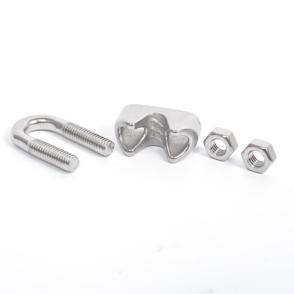 12 stk. rustfrit kabelclips i rustfrit stål 8 mm galvaniseret Wire rope klemme bueformet reb klemme Metal kabel Rustfrit stål clips Bueskåret klemme stål c
