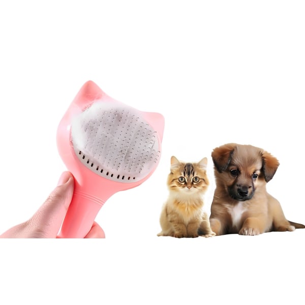 Kattebørste og hundebørste plejekam | Glat hårfjerningsbørste | Kæledyrshårfjerningsværktøj til korthårede katte og hunde