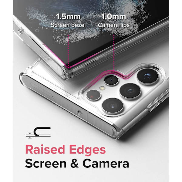 Etui Kompatibelt med Samsung Galaxy S22 Ultra 5G [Fusion] Klar Solid Hard Back Soft TPU Bumper Etui Støtsikker Beskyttelse
