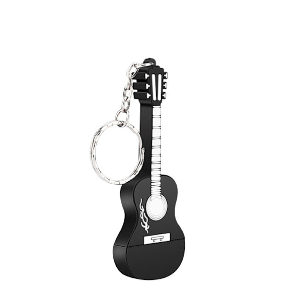 64 GB USB-flashdrev - 64 GB USB 2.0-flashdrev - 64 GB pen-drev med sødt guitar-design - 64 GB USB-stik til bærbar computer, pc, bil, tablet, smart-tv osv. (sort)