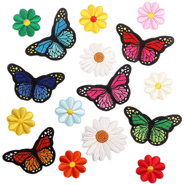 39 butterfly jern sydd klær patcher, dekorative broderier pa