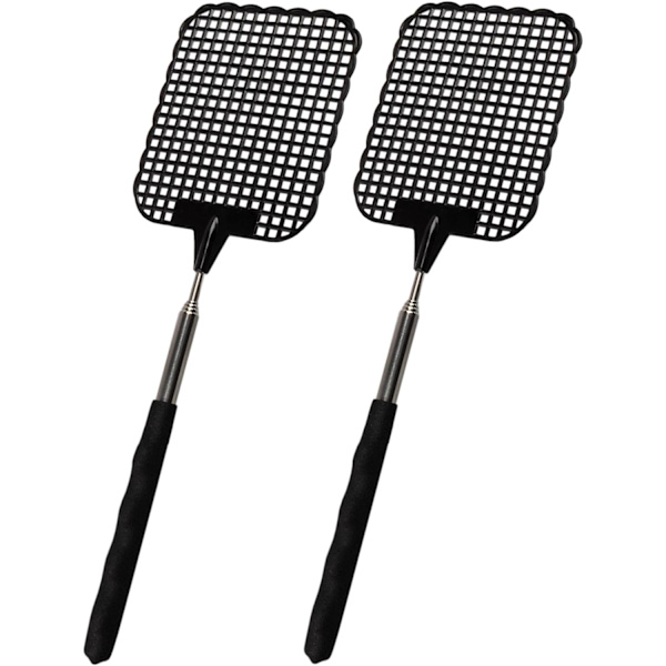 2 kappaleen teleskooppivarsi kärpäslätkät 26-72 cm pitkä musta