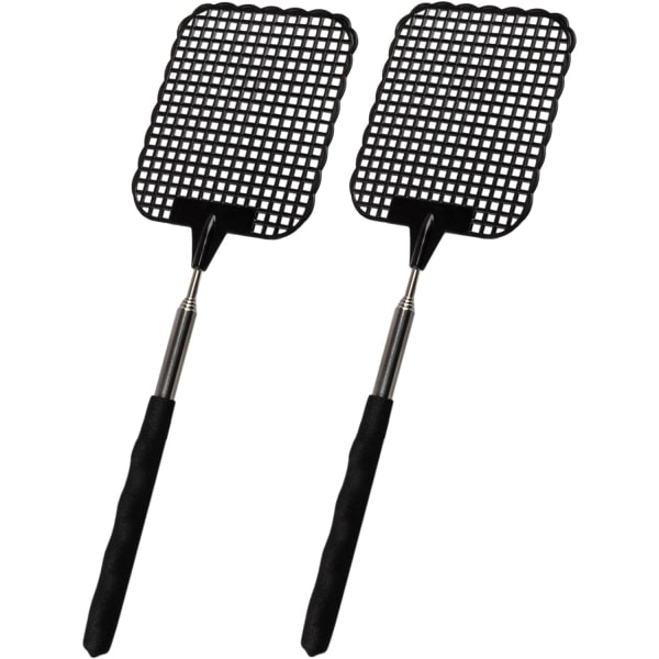 Set med 2 teleskopiska flugsmällor 26 till 72 cm i längd Svart