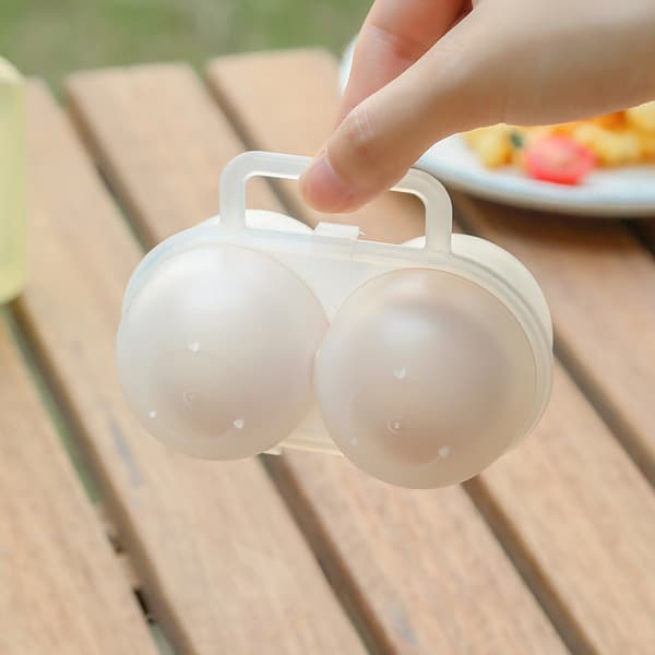 (Sett med 4) 2 Grid Egg Oppbevaringsboks, Bærbar Plast Egg Holder, Egg Oppbevaringsbeholder, Egg Box for Utendørs Camping, Eggbrett