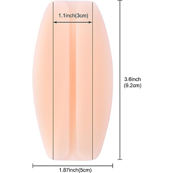 8 stk. BH-strop puder silikone BH-strop pudeholder skridsikker smertelindring skulderpuder, hvid og kødrosa, 9,2 x 5 cm