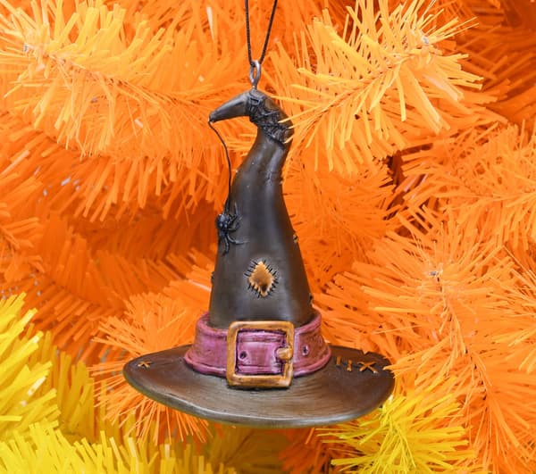1 stk. heksehat og edderkop halloween dekoration