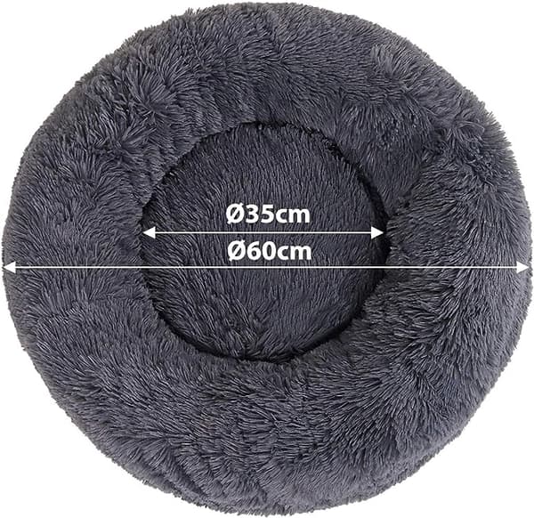 (60cm Mørkegrå) Rund Kurv Hundematte Kattekurv Donuts