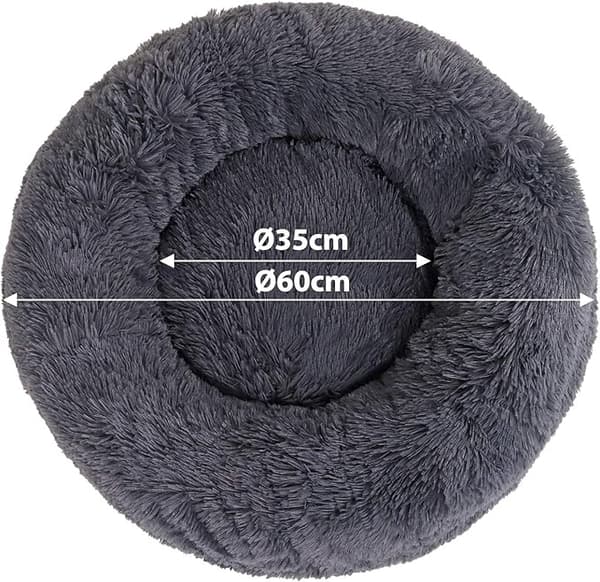 (60cm Mörkgrå) Rund Korg Hundmatta Kattkorg Donuts