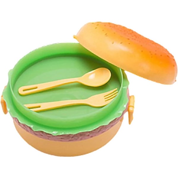Tre-lags Lunch Box - Lunch Box | Bento lunsjboks for voksne og barn | Søt burger lunsjboks matbeholder | Lekkasikker lunsjbeholder