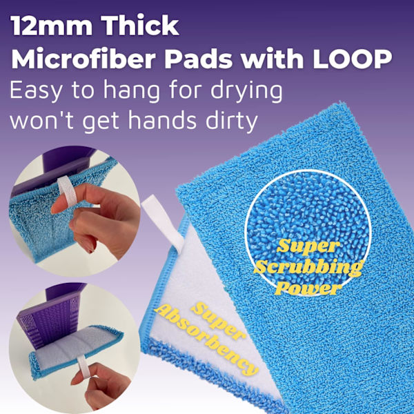 Absorberende erstatningsdeksler kompatible med Swiffer Wet Spray Mop Mikrofibermoppdeksler for våte og tørre mopper (2)