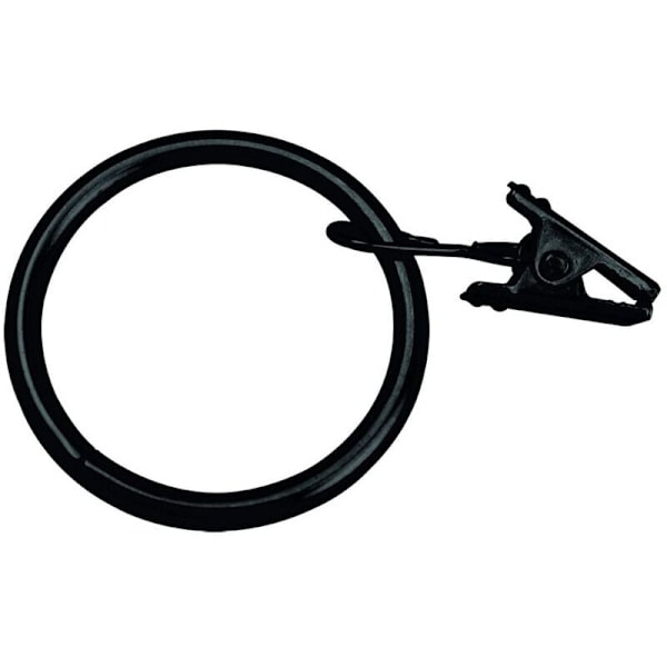 Sort 10 gardinringe med klemmer indvendig diameter 3,5 x 35 mm (1,37 tommer)