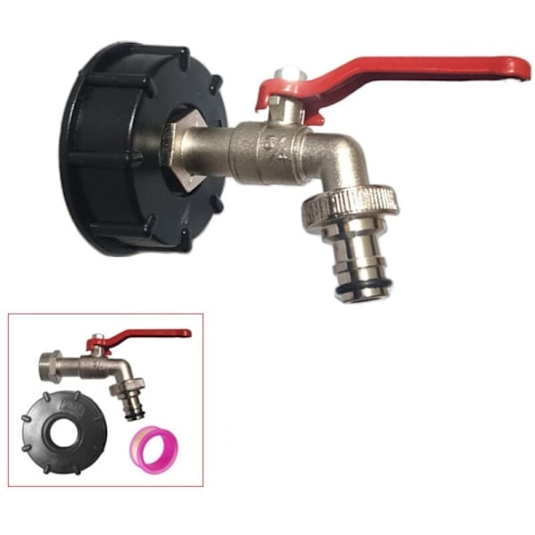 S60x6 vandtank fitting - 16 mm zinklegeringsventil