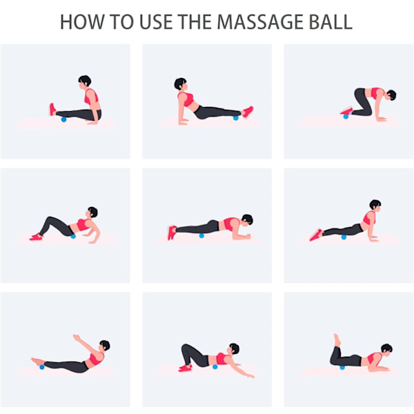 Hård massagebold Lacrosse. Fastgørende triggerpunktkugler til yoga fysioterapi myofascial afslapning muskelafslapper akupressur (pakke med 2)  (blå)