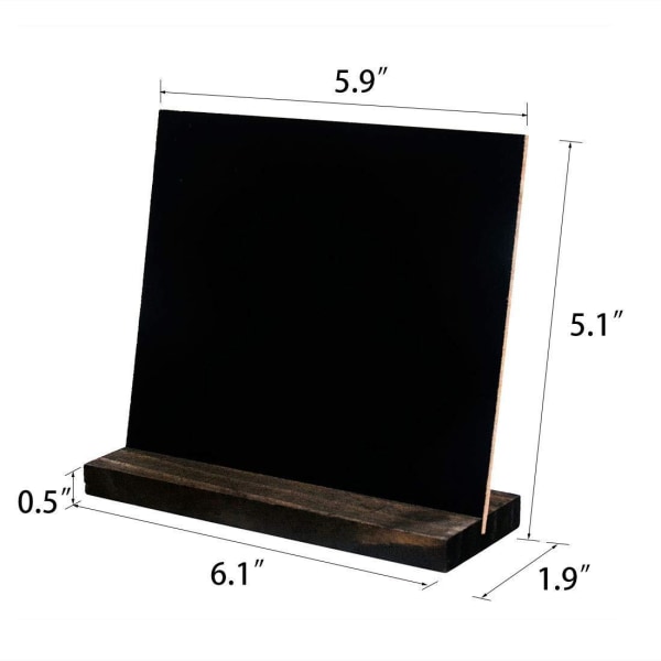 8 mini-tavlelogoer -13 x 15 cm - liten dobbeltsidig skrivebordtavle med trestøtte - meldingstavle for bryllup, bursdagsfest